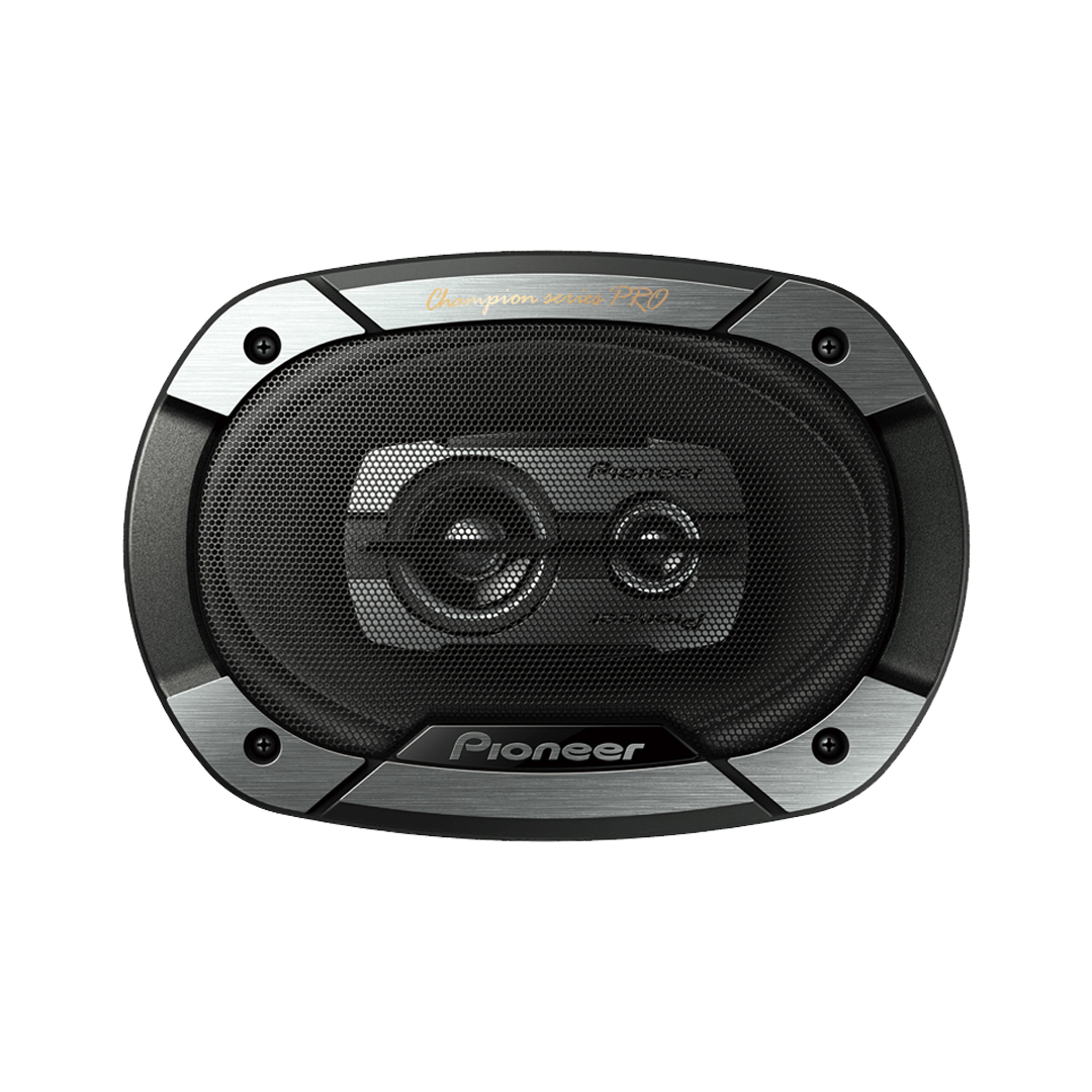 A pair picture of Pioneer TS-6975V3 car door speakers with 550 watts power input power with grillie.png